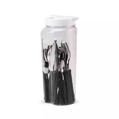 Faqueiro Brinox Itaparica em Inox com Cabo Preto e com Jarra 20 Peças UNICA