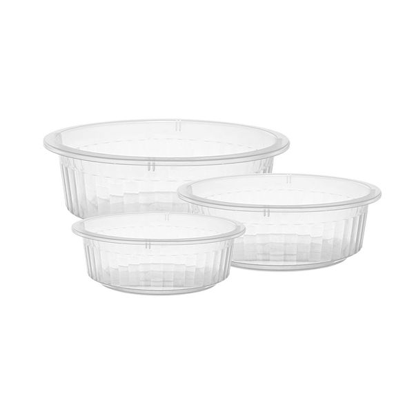 Conjunto de Bacias Jaguar em Plástico com 3 Peças 1,5l 3,3l e 6,7l Branco UNICA