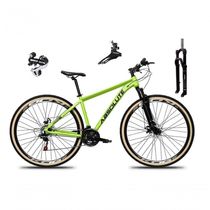 Bicicleta Aro 29 Absolute Nero 5 Câmbio Shimano 24v Acera K7 Freio A Disco Garfo Com Trava Verde 15