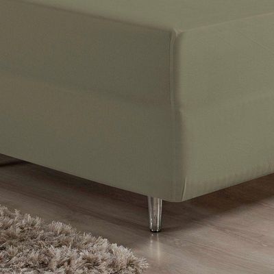 Lençol Com Elástico Solteiro Nobre 1 Peça Luva De Box 55cm De Altura Malha 100% Algodão - Avelã