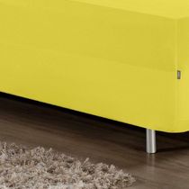 Jogo De Cama Solteiro Nobre 2 Peças Luva De Box 55cm De Altura Malha 100% Algodão - Amarelo