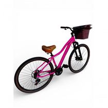 Bicicleta Aro 29 Feminina Absolute Hera Retrô Vintage 21v  Cesta Selim 2 Molas Rosa Tam 15