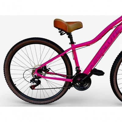 Bicicleta Aro 29 Feminina Absolute Hera Retrô Vintage 21v  Cesta Selim 2 Molas Rosa Tam 15