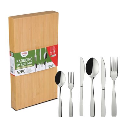 Faqueiro Euro Home Strauss Flat FQM42F 42 Peças