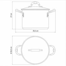Caldeirão Tramontina Astro Silicone Em Aço Inox Com Fundo Triplo Com Tampa De Vidro 28 Cm 11,4 L
