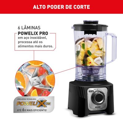 Liquidificador Arno Power Max LN66 2200W 3,1L 15 Velocidades Preto Preto / 110