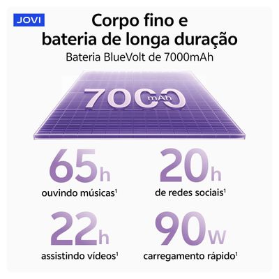Smartphone JOVI V70 5G Tela 6.83" 256GB Câmera 200MP Bateria 7000mAh Azul Safira