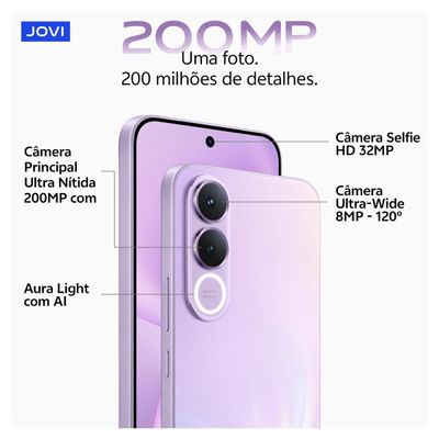 Smartphone JOVI V70 5G Tela 6.83" 256GB Câmera 200MP Bateria 7000mAh Azul Safira