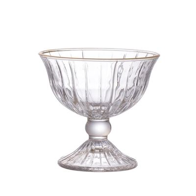 Conjunto de Taças para Sobremesa Hauskraft Melina 200 ml com Borda Dourada - 4 Peças
