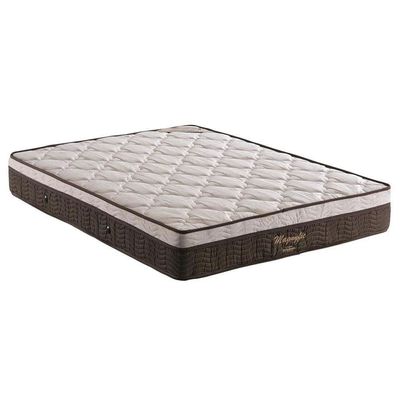 Cama Box de Casal Ortobom Magnyfic com Ortopillow e Molas Ensacadas 65x138x188cm - Marrom/Bege