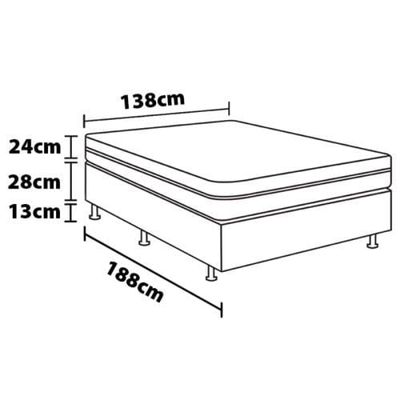 Cama Box de Casal Ortobom Magnyfic com Ortopillow e Molas Ensacadas 65x138x188cm - Marrom/Bege
