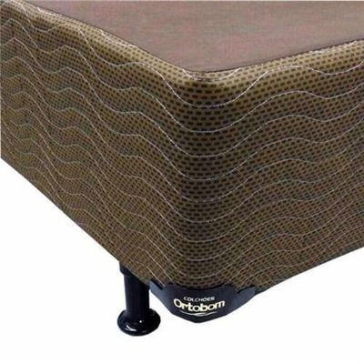 Cama Box Queen Size Ortobom Magnyfic com Ortopillow e Molas Ensacadas 65x158x198 cm - Marrom/Bege