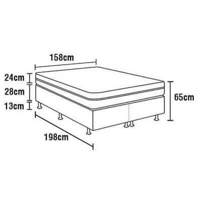 Cama Box Queen Size Ortobom Magnyfic com Ortopillow e Molas Ensacadas 65x158x198 cm - Marrom/Bege
