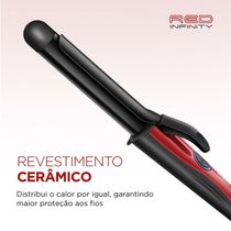 Modelador de Cachos Mondial Infinity EM-12 com Cabo Giratório 180°C Bivolt - Preto/Vermelho