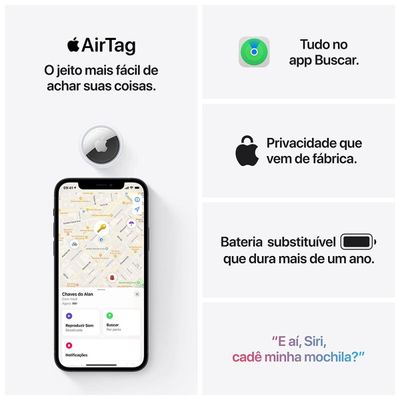 Pacote com 4 Apple AirTag 2ª Geração Branca
