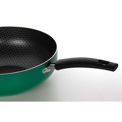 Frigideira Wok Multiflon Color com Revestimento Ultra 7 Verde - 24 cm