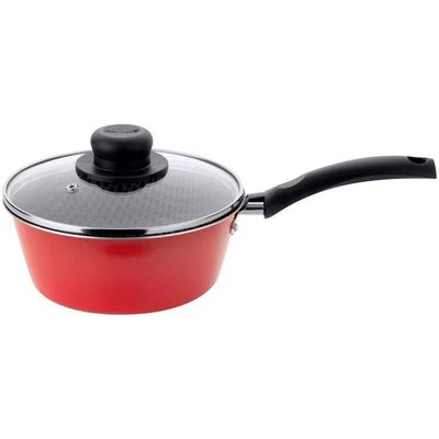 Conjunto de Panelas 4 Peças Multiflon Essencial com Revestimento Antiaderente Ultra7 e Tampas de Vidro - Vermelho