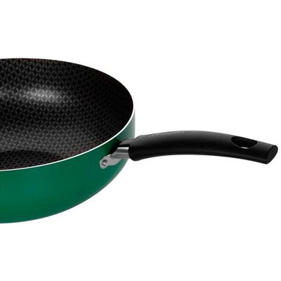 Frigideira Wok Multiflon Color com Revestimento Ultra 7 Verde - 28 cm