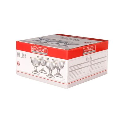 Conjunto de Taças para Sobremesa Hauskraft Melina 200 ml com Borda Dourada - 4 Peças