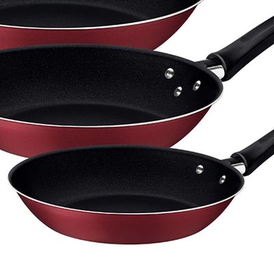 Jogo de Frigideiras 3 Peças Tramontina Linz com Revestimento Antiaderente Starflon Max - Vermelho