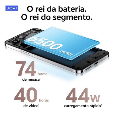 Smartphone JOVI Y29 Marble White 4G 256GB Tela 6.68” 120Hz Android Câmera 50MP Bateria 6500mAh Desbloqueado