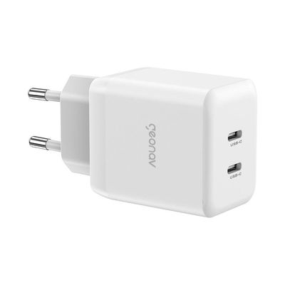 Carregador de Tomada Universal Geonav Turbo Duo CH35PDWT 35W para Celulares e Dispositivos Eletrônicos