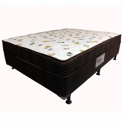 Cama Box Conjugada Casal Ortobom Turin Spring com Ortopillow e Molas Nanolastic 43x138x188cm - Marrom/Bege