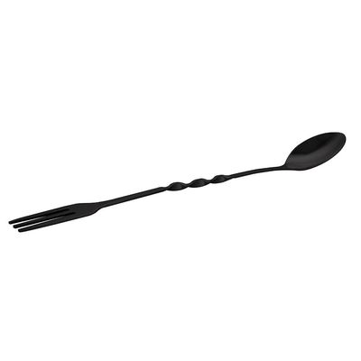 Colher Bailarina para Bar Dynasty com Garfo em Aço Inox Preto - 23 cm