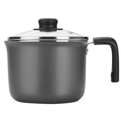 Leiteira Multiflon Gourmet com Tampa de Vidro Preto - 2,4L