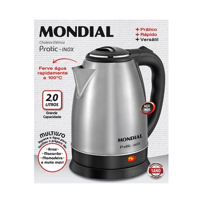 Chaleira Elétrica Mondial Pratic CE-06 Prata 2L - 127V UNICA