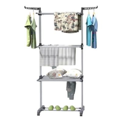 Varal de Chão Vertical 3 Andares Dobrável Inox 48kg com Rodinhas