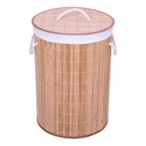 Cesto de Roupa Suja Bambu Redondo- Organização com Design Natural