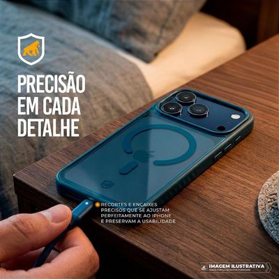 Capa para iPhone 17 Pro Max - Magsafe Wave Transparente - Azul - Gshield