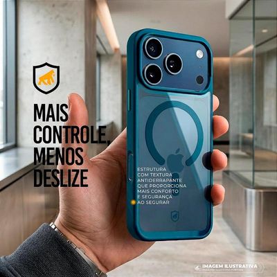 Capa para iPhone 17 Pro Max - Magsafe Wave Transparente - Azul - Gshield