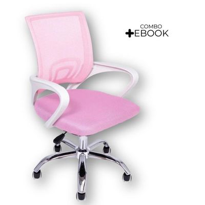 Cadeira De Escritório Begonia Tela Mesh Ergonômica Rosa Unitário