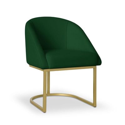 Poltrona Lua Decorativa para Quarto em Veludo Confortável Verde