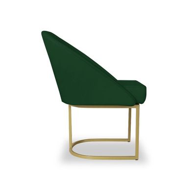 Poltrona Lua Decorativa para Quarto em Veludo Confortável Verde