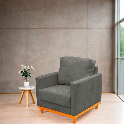 Poltrona Berlim Tecido Impermeável Cinza Ateliê do Conforto