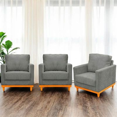 Poltrona Berlim Tecido Impermeável Cinza Ateliê do Conforto
