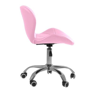 Cadeira Office Eiffel Slim Com Base Giratória E Ajustável Rosa