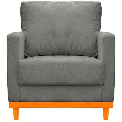 Poltrona Berlim Tecido Impermeável Cinza Ateliê do Conforto