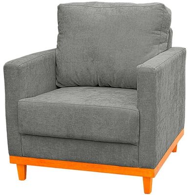 Poltrona Berlim Tecido Impermeável Cinza Ateliê do Conforto