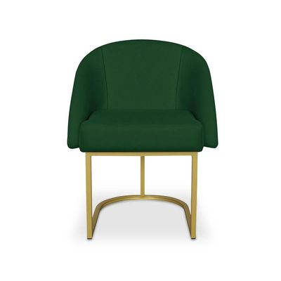 Poltrona Lua Decorativa para Quarto em Veludo Confortável Verde