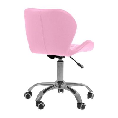 Cadeira Office Eiffel Slim Com Base Giratória E Ajustável Rosa