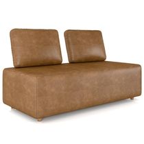 Sofá 2 Lugares 148cm Sala De Estar Rovier Sintético Caramelo Z32 - Mpozenato