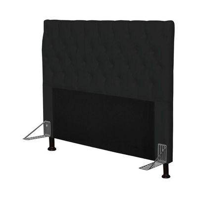 Cabeceira Cama Box Casal Queen 160cm Cristal Corino Preto