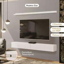 Bancada Suspensa E Prateleira 197cm Slat Z49 Branco - Mpozenato