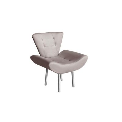 Poltrona Rubi Giratória Com Apoio Para Os Braços Veludo Vermelho De Casa Decor Estofados