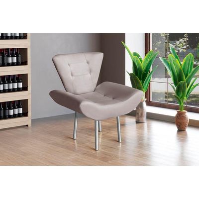 Poltrona Rubi Giratória Com Apoio Para Os Braços Veludo Vermelho De Casa Decor Estofados