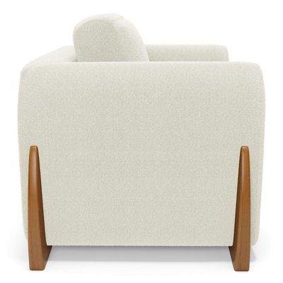 Kit 02 Poltronas Decorativas Bloom Para Sala De Estar Bouclê Off White Abmaza